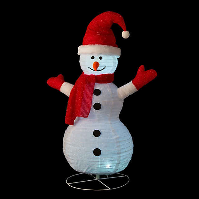 3 ft. Light-Up Snowman Collapsible Outdoor Christmas Decoration 