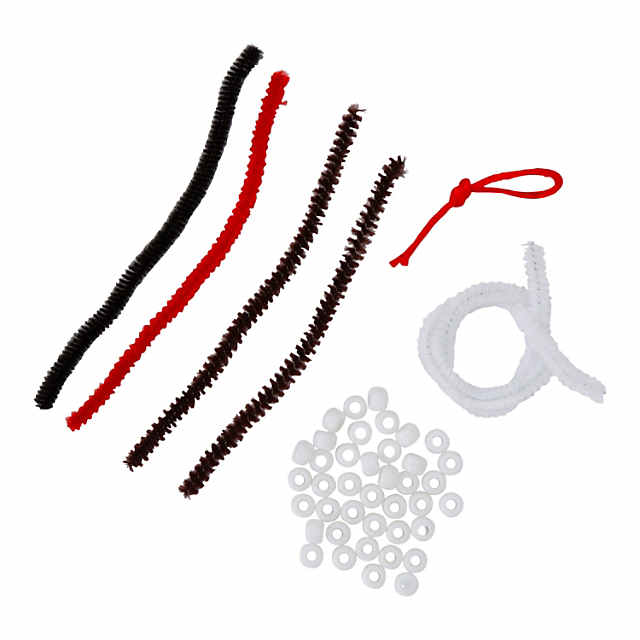 4 x 4 1/2 Snowman Ornament Beaded Chenille Stem Craft Kit - Makes 12