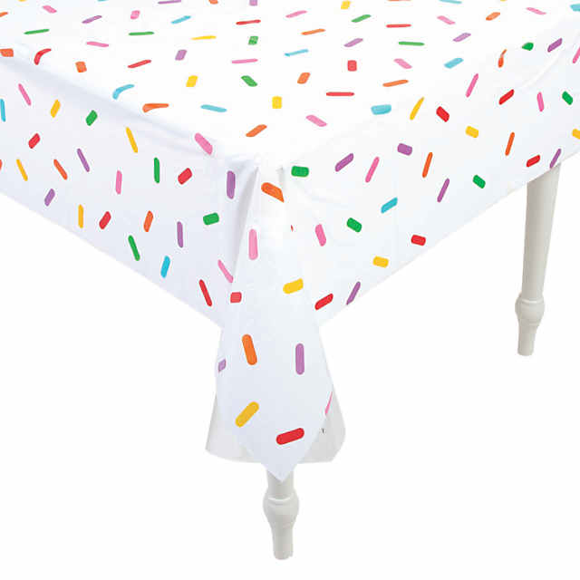 Polka Dot Plastic Tablecloth Roll - Durable Plastic Table Cover Roll | Indoor/Outdoor | 52 inch x 100 Feet | Water Resistant Tablecover | Disposable