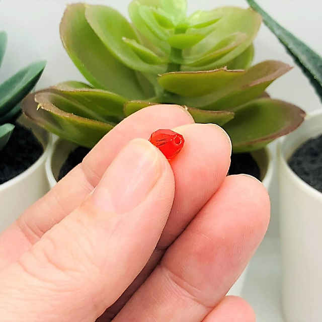 50 Pcs 6x8mm Bright Red Teardrop Bead Oriental Trading