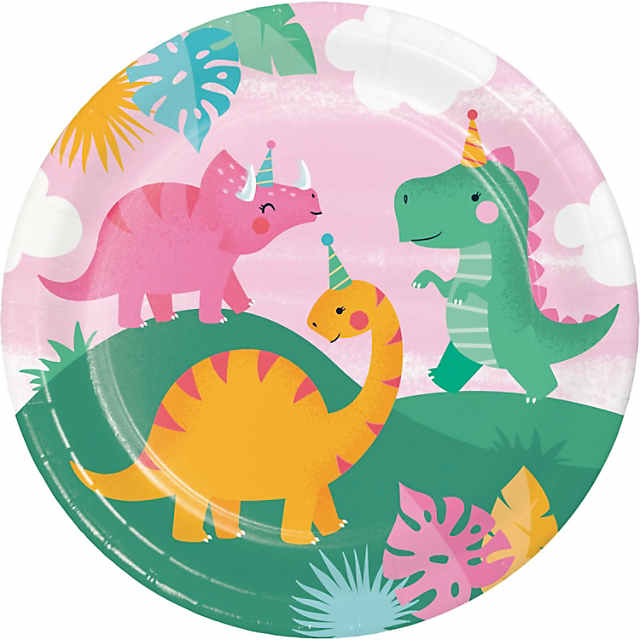 Creative Converting Girl Dinosaur Favor Boxes, 12 ct