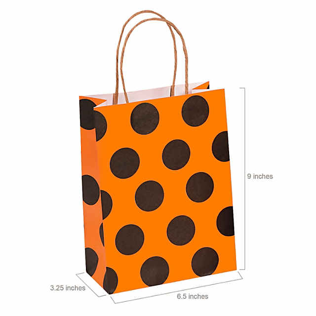 Halloween Buckets - Orange with Black Polka Dots