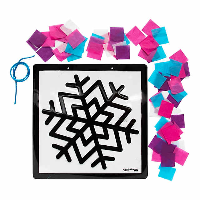 8 x 8 Snowflake Tissue Paper Acetate Sign Craft Kit - Makes 12