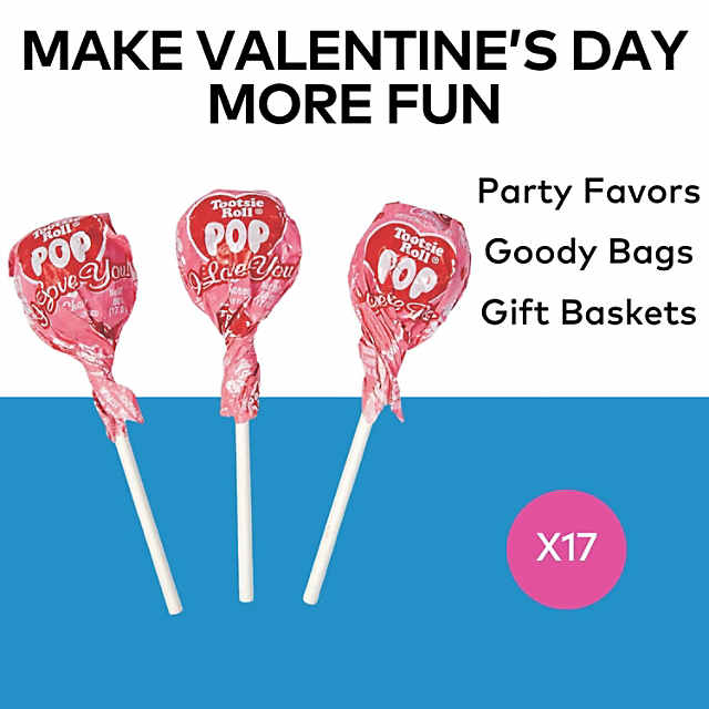 9.6 oz. Valentine's Day Tootsie Roll<sup>®</sup> Pops<sup>®</sup> Cherry Candy - 17 Pc.