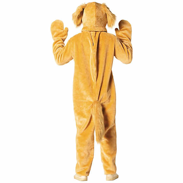 Adults Brown Dog Jumpsuit Costume with Mask & Paws - One Size