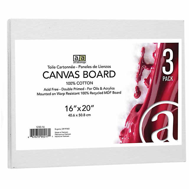 Art Advantage Canvas Board Recycled MDF 16x20 3pc 