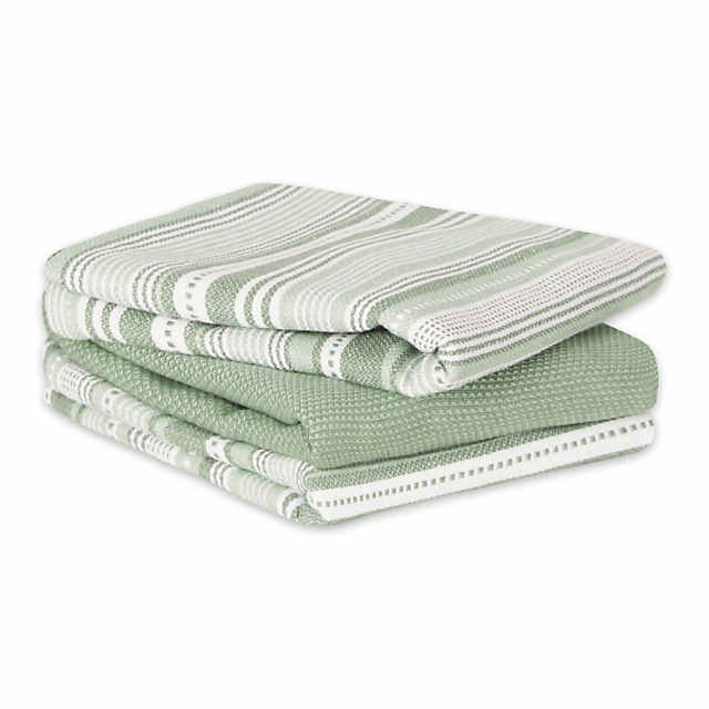 Grey Striped Kitchen Towels Set of 3