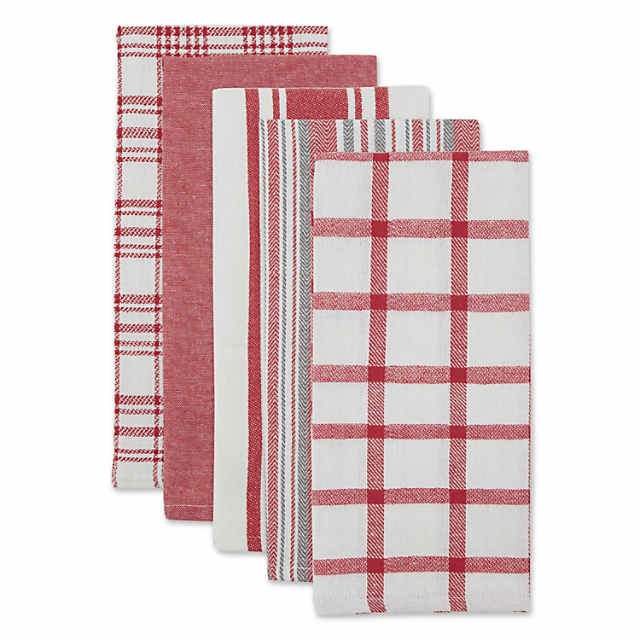 Set of 5 Woven Tea Towels