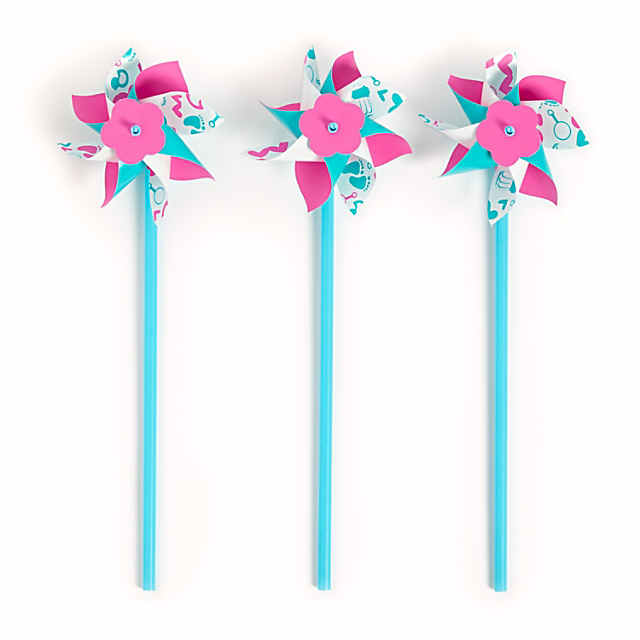 Plastic Light Blue Pinwheels - 36 Pc.