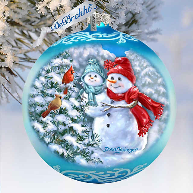 Ornament - Snow Flakes Christmas Ball (Letter G) hand-painted