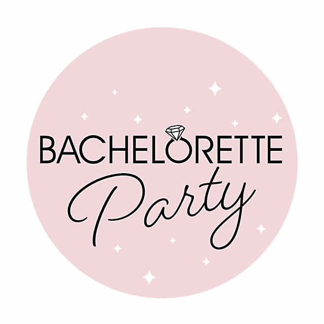 Bachelorette Party Pink Favor Stickers - 36 Pc.