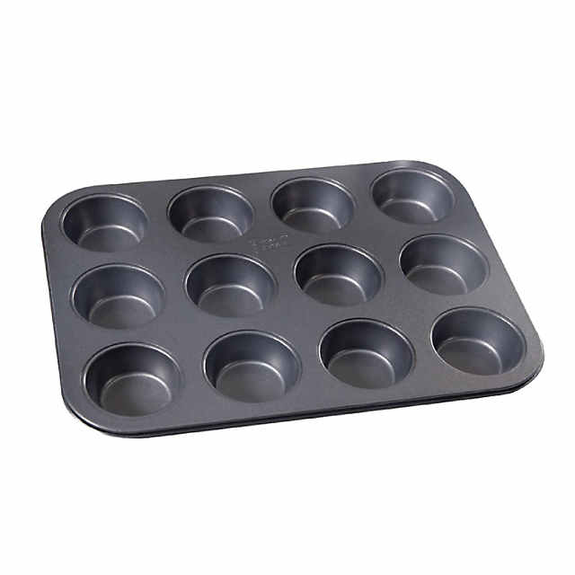 Masterclass Heavy Duty 12 Hole Cupcake Baking Tray Tin Pan with Double  Layer Non-Stick Coating | Ideal for Baking Buns, Cupcakes, Yorkshire  Puddings