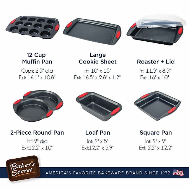 Baker's Secret Bakeware Sets - 8 Pieces Baking Pans Set with Grip - Baking  Sheets for Oven Nonstick Set, Wedding Registry Items baking dishes for oven  - Nonstick pan set Kitchen Supplies