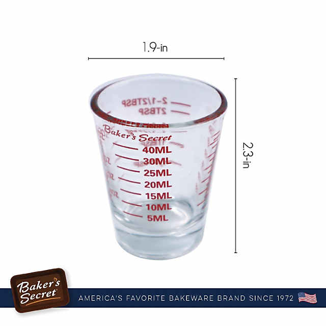 Baker's Secret Glass Durable Thick 1.5oz Measuring 2.44x2.05x2