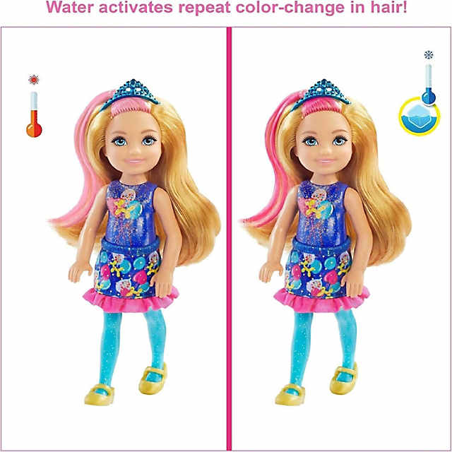 Barbie Chelsea Color Reveal Doll with 6 Surprises Party Series