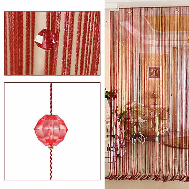 Crystal Beaded String Door Curtain Beads Room Divider Fringe Window Panel  Drapes