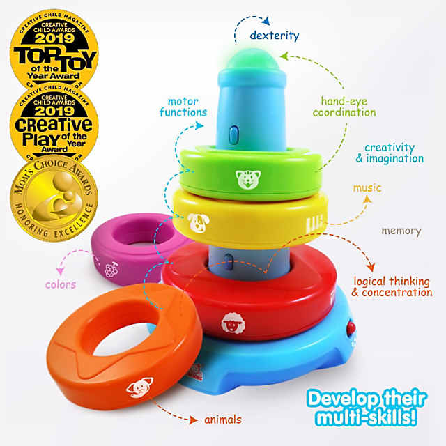 Best Learning Stack Learn Educational Activity Toy For Infants Babies Toddlers 6 Month And Up Ideal Baby Gifts