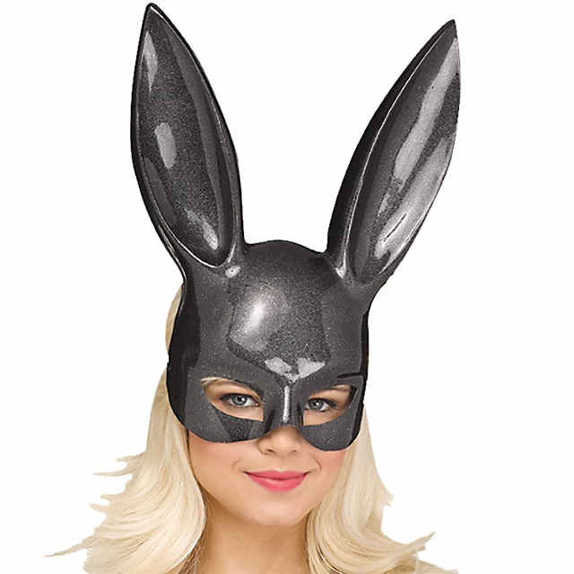 Black Glitter Bunny Mask | Halloween Express