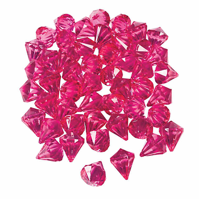 Oriental Trading Company 100 PC Bulk Diamond-Shaped Pink Gems