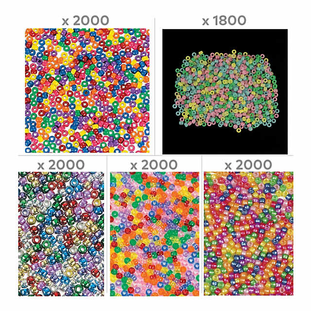 Bulk 10,000 Pc. 6 mm 5 Lbs. of Pony Beads Craft Kit Assortment