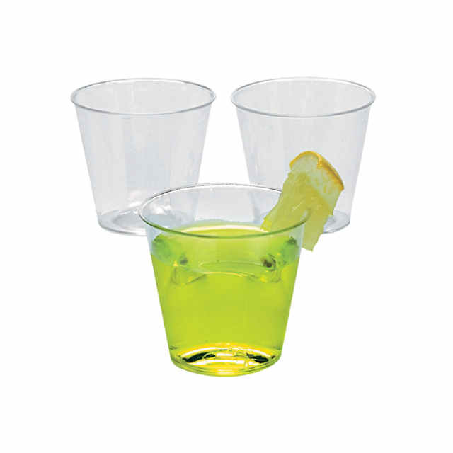 100 ct Disposable Shot Glasses Drinkware Hard Plastic Cups Party Bar 1.5oz Clear