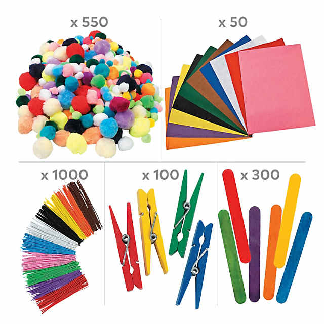 Bulk 2000 Pc. Makerspace Rainbow Craft Supplies Assortment