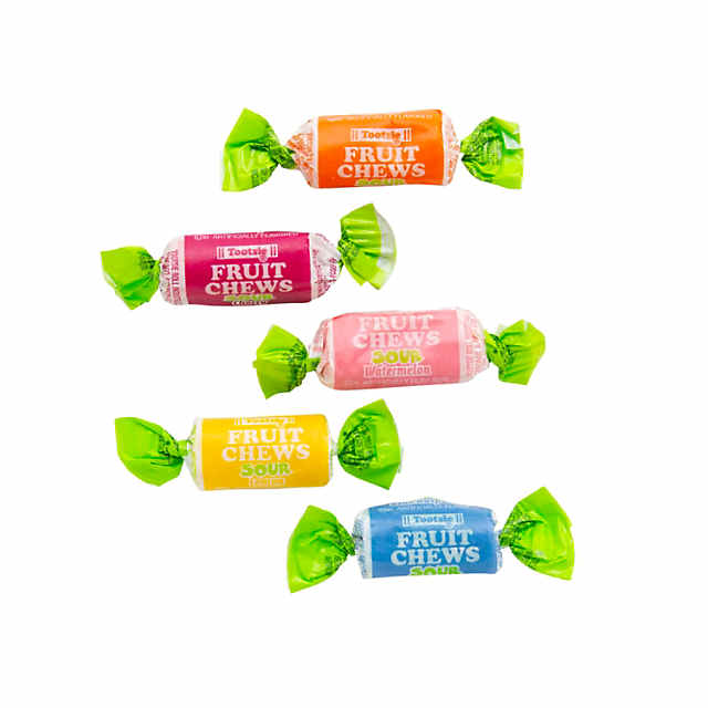 Tootsie FRUIT CHEWS Assorted Fruit Chews Rolls BULK Candy- {FIVE