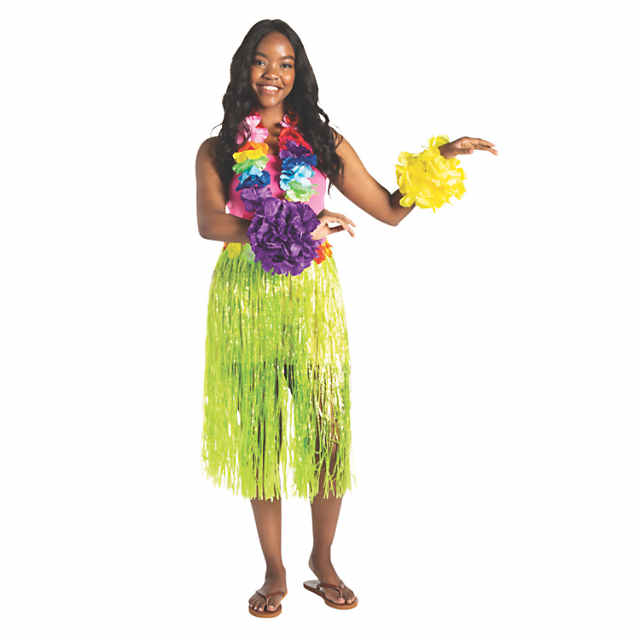 Bulk 48 Pc. Adults Flowered Hula Skirts