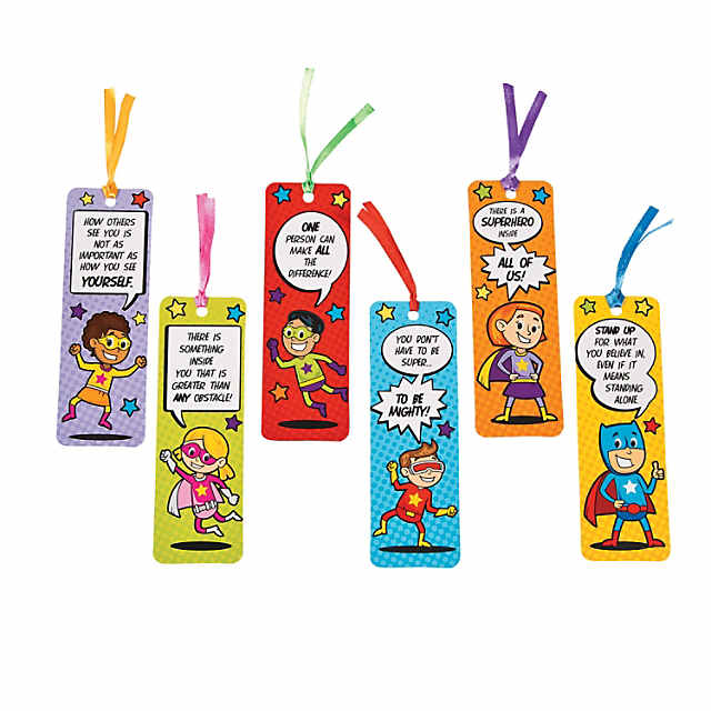 Set of 9 Comic Kids Bookmarks Super Hero Themed Bookmarks 