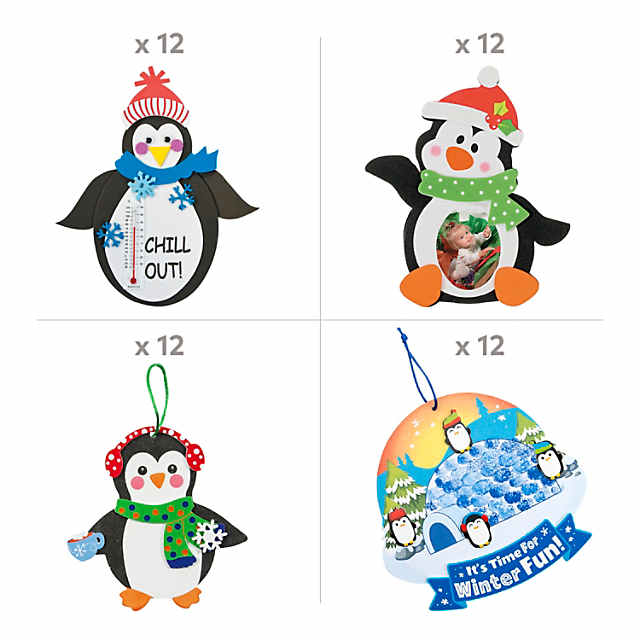 Kids Craft Kit Christmas Penguins With Hats Christmas Cake, Wood Cutout  Shapes DIY Kids Craft Kids Coloring Kit Color With Markers 