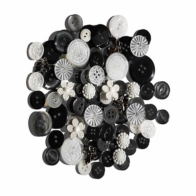 Assorted White Buttons in Bulk for Button Crafts, Buttons Galore