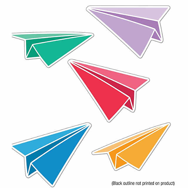 Carson Dellosa Education Happy Place Paper Airplanes Cut-Outs, 36 per Pack, 3 Packs