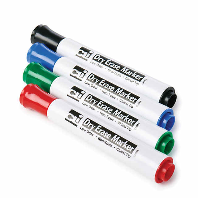 EXPO Magnetic Dry Erase Markers with Eraser, Chisel Tip, Assorted, 2-Count
