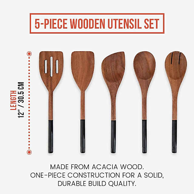 5 Piece Wooden Kitchen Utensil Set
