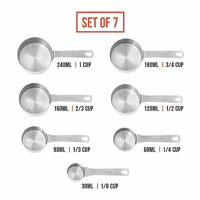 7-Piece Stainless Steel Measuring Cup Set – Chef Pomodoro