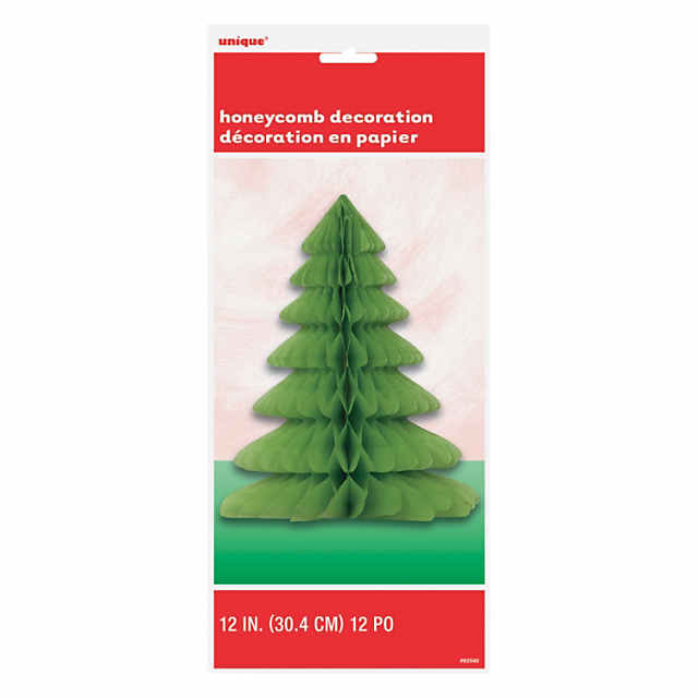 1pc Paper Honeycomb Decor With Christmas Tree Shape, Ideal For