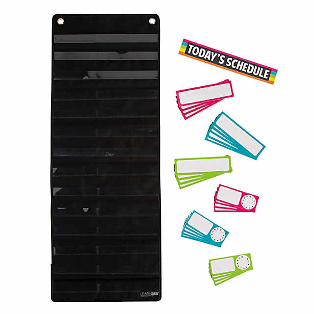 28 PC Classroom Scheduling Pocket Chart 13x34