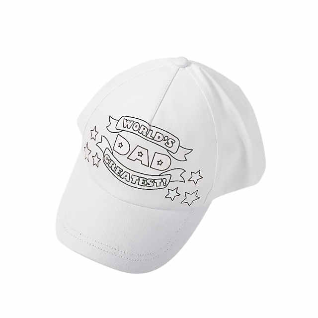 Color Your Own World’s Greatest Dad Baseball Hats - 12 Pc.