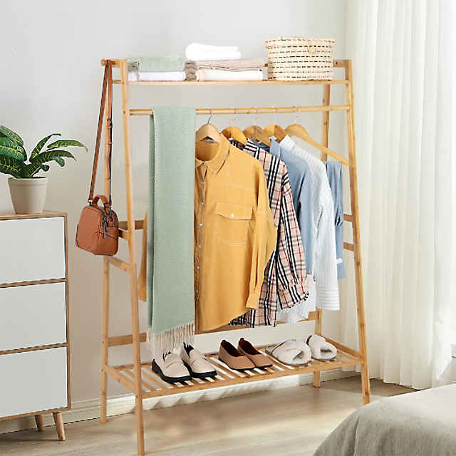 https://s7.orientaltrading.com/is/image/OrientalTrading/PDP_VIEWER_IMAGE_MOBILE$&$NOWA/costway-2-tier-bamboo-garment-rack-clothing-storage-organizer-coat-hanger-w--rod-and-hooks~14362931-a01$NOWA$