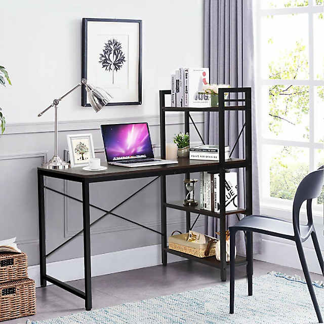 Costway Computer Desk PC Laptop Writing Table Workstation Student Study  Furniture Black
