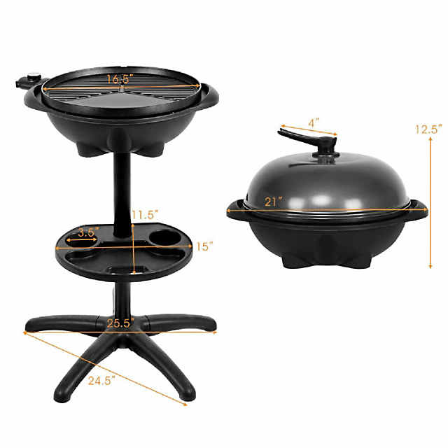 Costway Electric BBQ Grill 1350W Non-stick 4 Temperature Setting Outdoor  Garden Camping 