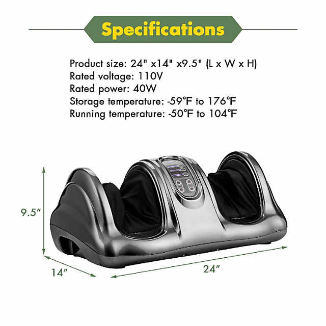 Costway Shiatsu Foot Massager Kneading and Rolling Leg Ankle w