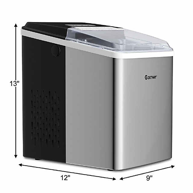 Costway Black Portable Compact Electric Ice Maker Machine Mini Cube 26lb/Day