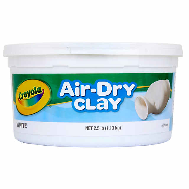 Crayola Air-Dry Clay, 2.5 lbs Resealable Bucket, White, Pack of 4
