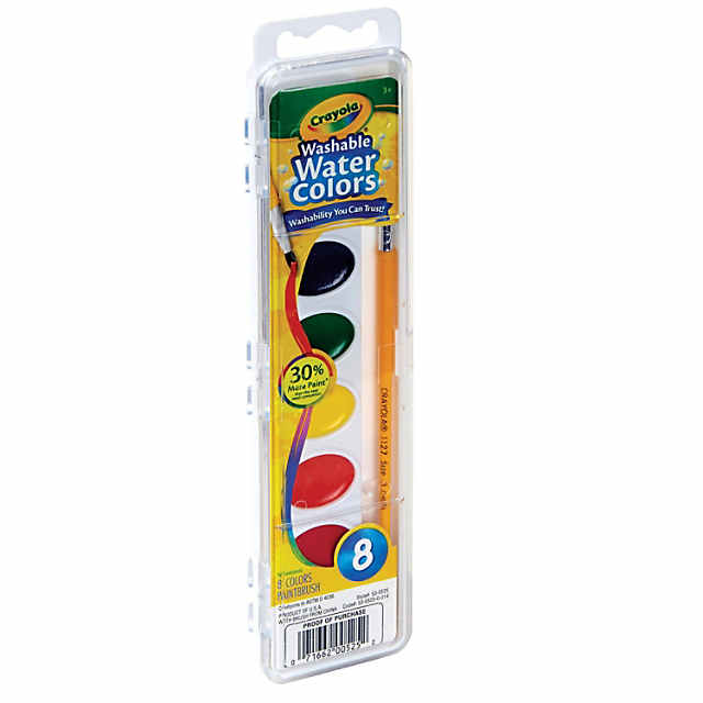 Complete Set of 30 Paint Brushes Bundle with 6 Washable Kids Paint - W