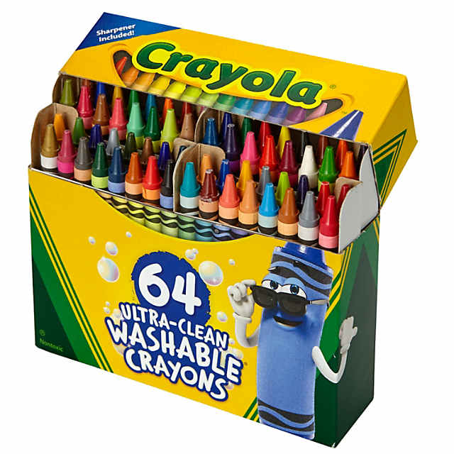 Crayola Ultra-Clean Washable Crayons, Regular Size, 64 Per Pack, 2 Packs