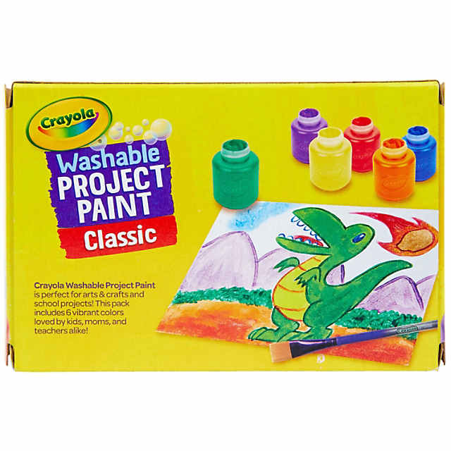 TeachersParadise - Crayola® Washable Project Paint, Classic Colors, 6 - 2  Ounce Bottles Per Pack, 6 Packs - BIN541204-6