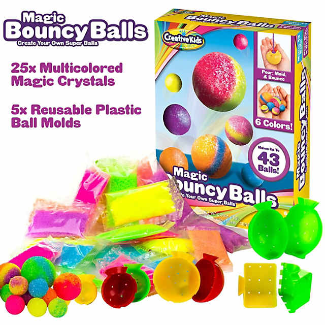 Creative Kids DIY Magic Bouncy Balls Create Your Own Crystal Power Balls Craft Kit for Kids Includes 25 Bags of Multicolored