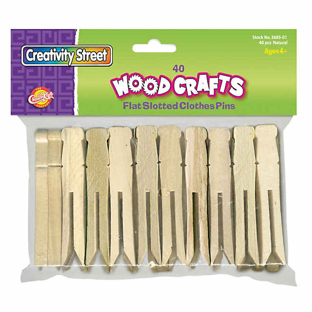 Creativity Street Natural Flat Slotted Clothespins