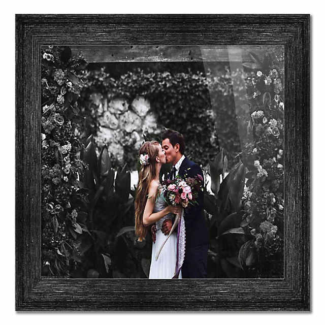 CustomPictureFrames 6x6 Black Wood Picture Frame - with Acrylic Front and Foam Board Backing